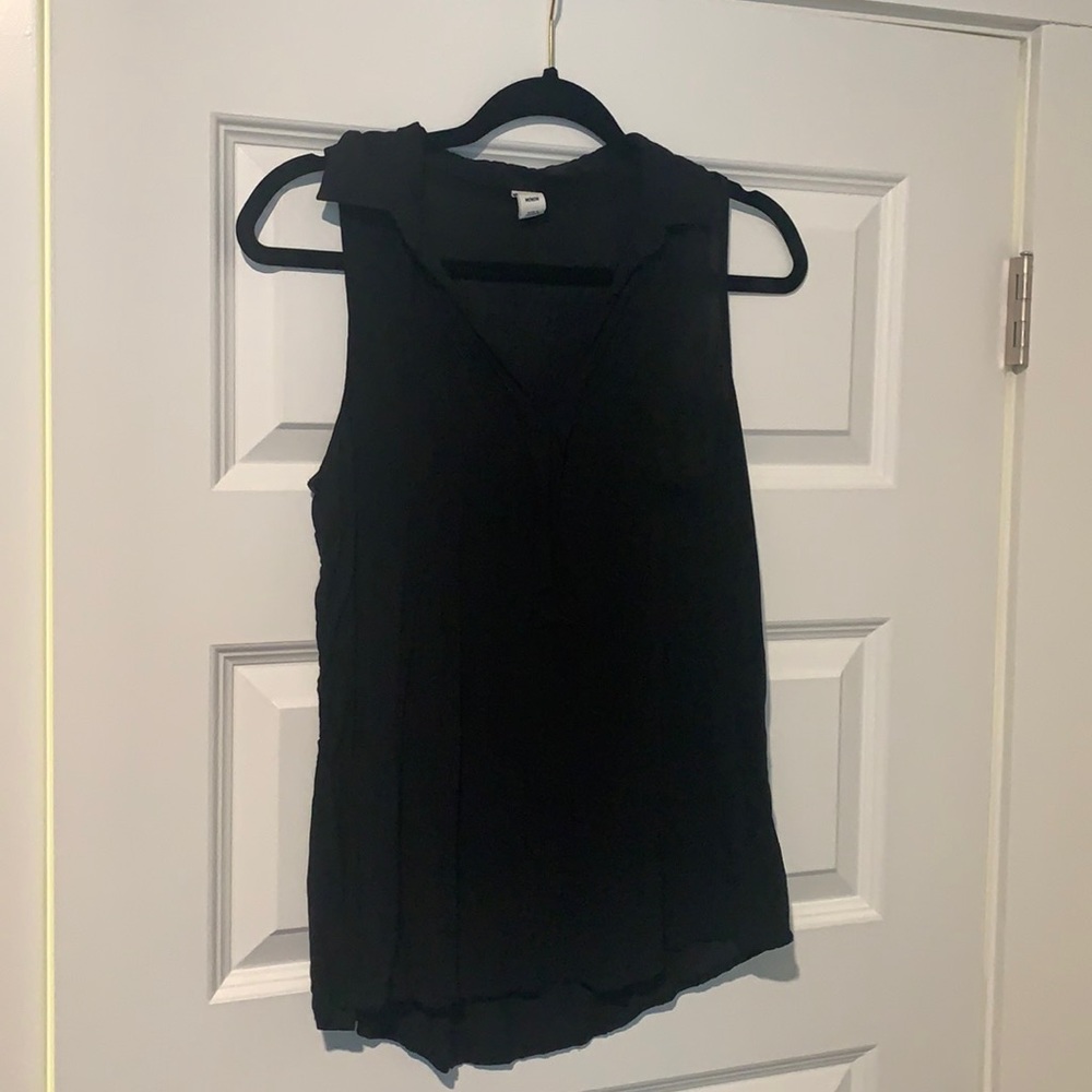 Collared Black Tank
